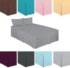 Image of 100% Pollycotton 180 Thread Base Valance Sheet PLEATED Extra Deep all Sizes UK