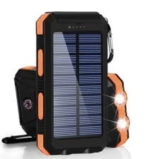Image of Fast Charging 20000 mAh Solar Power Bank with Dual USB Ports & Flashlights UK