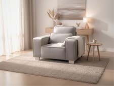 Image of New Sloane Armchair Luxury Silver Plush Velvet Accent Armchair | Clearance Deal