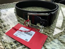 Image of HUGO BOSS GISPORT DARK BROWN LEATHER BELT SIZE:80 UK 34 NEW TAGS IDEAL GIFT