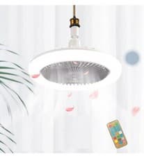 Image of BomKra LED Ceiling Fan with Lights, 30W Grey-with Remote Control