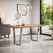 Image of ARIA DINING TABLE w CHROME LEGS