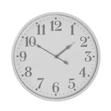 Image of Aubrey Wall Clock Metal 49cm White Time Piece Home Interior UK Decor Item