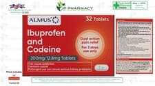 Image of Ibuprofen and cod 200mg/128mg dual action pain relief. X32 tablets. EXP: 10/2028