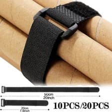 Image of 10/20PCS Reusable Hook Loop Cable Ties Nylon Fastening Secure Straps 20cm/50cm