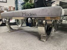 Image of Stunning Grey velvet Arianna dining bench 130cm wide, Arianna dining bench