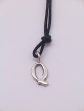 Image of Initial Pendant - Q - In 925 SILVER - Alphabet Letter Necklace