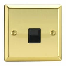 Image of Varilight XVTMB Victorian Polished Brass 1 Gang Telephone Master Socket