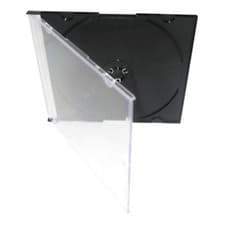 Image of 50 x Slim Slimline Single CD Jewel Case Cases Black Tray High Quality UK Stock
