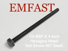 Image of 1/4 BSF X 4 INCH HEXAGON HEAD SET SCREW HIGH TENSILE STEEL HEX