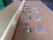 Image of Burbidge Round Handrail Wall Handrail Set 54mm Pine with Brackets