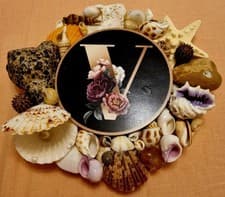 Image of Letter 'V' Handmade Wooden Drink Coasters
