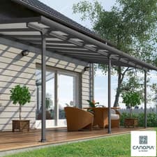Image of Palram Canopia Feria 3 Veranda Patio Cover in Grey, 3 X 6.10M