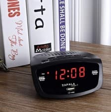Image of Wake-Up Alarm Clock with Radio for Bedside or Kitchen, Dual Alarm, Sleep & Snooz