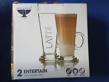 Image of New Ravenhead Entertain Set Of Glass Latte Glasses 26cl Pk2