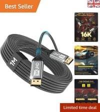 Image of Ultra-High-Performance DisplayPort 2.1 Cable 1M - Supports 16K, 80Gbps Bandwidth