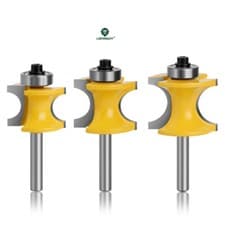 Image of 1/4 6mm Shank Bullnose Router Bit Set Bead Edge Moulding Profile Dowels Cutter