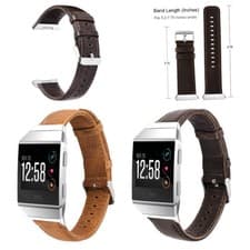 Image of Leather Genuine Watch Band Strap Replacement Wristband for Fitbit ionic Bracelet