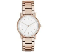 Image of DKNY NY2344 Soho Ladies Stainless Gold Bracelet White Dial Fashion Watch #1