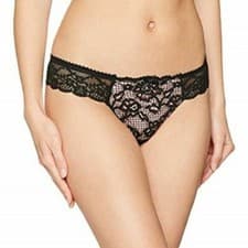 Image of Ann Summers Deanna Black & Coral panel lace Brief Size L 16 Free Post NWT