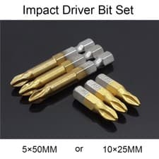 Image of 5/10× Torsion Extra Hard Bits 25/50mm PH2 For Impact Driver Screwdriver Bit Set