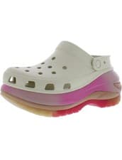 Image of MEGA CRUSH platform COLOUR DIP Womens sz5 CROCS Bone white /orange pink W7/M5