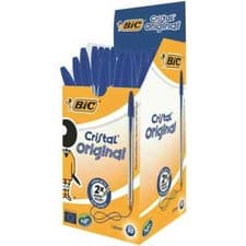 Image of BIC PENS Cristal Medium Ball Point Pens Biros (BLUE ) 1 to 50 CHOOSE QTY