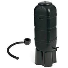 Image of Strata Ward Slim Plastic Water Butt Set BLACK- 100L With Stand, Tap & Filler Kit