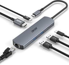 Image of Acer 6 in 1 Type C USB-C Hub Docking Station 4K@6Hz HDMI RJ-45 PD USB 3.0 [C12]