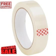 Image of CLEAR TAPE BIG ROLLS PARCEL PACKING SELLOTAPE 1" 25MM X 66M CELLOTAPE PACKAGING