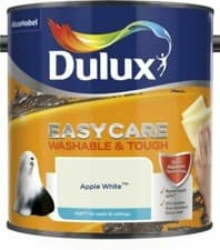 Image of Dulux Paint Easycare - Matt - 2.5L Apple White Emulsion Paint Washable & Tough
