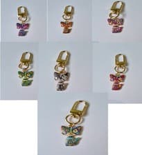 Image of Enamel Cat Keyring, Abstract Style, Handbag Charm, 7 Colours, Birthday, Gift,New
