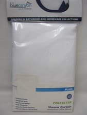 Image of Blue Canyon Bath Shower Textile Curtain White Long Drop 250cm 200cm SC-330WH