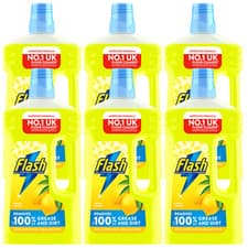Image of 6 x Flash Liquid All Purpose Cleaner Lemon 1L Bottles Multipack UK