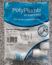 Image of Polypipe PolyPlumb Enhanced Elbow 15mm PB115EW- Pack of 10