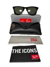 Image of New Ray-Ban Wayfarer RB2140 901 Black G-15 50mm Sunglasses