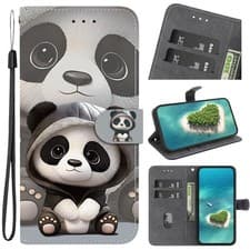 Image of For iPhone Samsung Huawei Cute Panda Leather Card Wallet Case Flip Stand Cover
