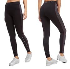 Image of Pink Soda Sport Womens Black Logo Lifestyle Leggings Size UK 10 / 27.5 - 28.5" W