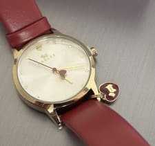 Image of Radley Watch RY2920A Heart Dial. Heart Charm. Claret Leather Strap. NIB