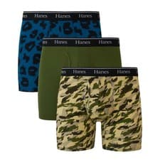 Image of Hanes Mens 3Pack Boxer Briefs Underwear Cotton Stretch Modern Fit Small 28-30