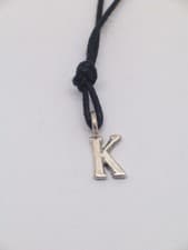 Image of Initial Pendant - K - In 925 SILVER - Alphabet Letter Necklace