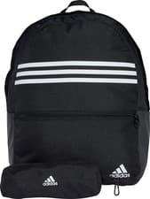 Image of adidas Classic Horizontal 3 Stripes Backpack Black Stylish Travel Gym Bag Mens