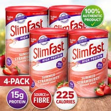 Image of SlimFast Strawberry Meal Replacement Shake Powder 4x365g High Protein