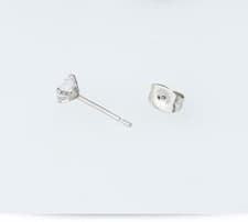 Image of Genuine 18K White Gold Filled 3mm Small Cubic Zirconia CZ Post Stud Earrings