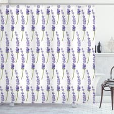 Image of Violet Shower Curtain Isolated Lavenders Layout