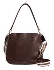 Image of Ted Baker Willda Branded Webbing Leather Hobo Bag Brown
