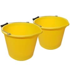 Image of 14L Builders Bucket Plastic Heavy Duty Storage Home Kitchen Garden Yellow UK