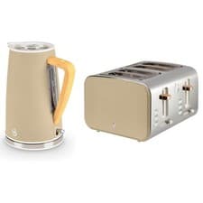 Image of Swan Nordic Cordless 1.7L Jug Kettle And 4 Slice Toaster Set 3000W Oatmeal White