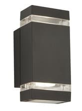 Image of Outdoor Up Down Wall Light LED 2 Way GU10 IP44 Dark Grey Modern Searchlight