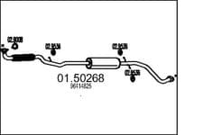 Image of Mts 01.50268 Centre Muffler Middle Silencer Fits Chevrolet Daewoo Matiz Spark